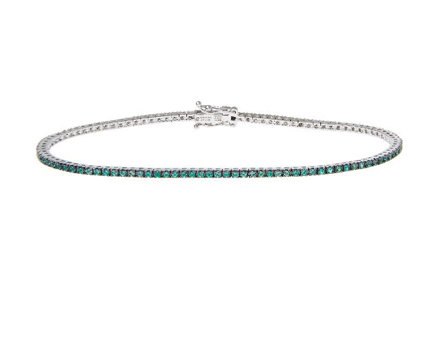 Tennis bracelet gold 750‰ emeralds ct. 0.90