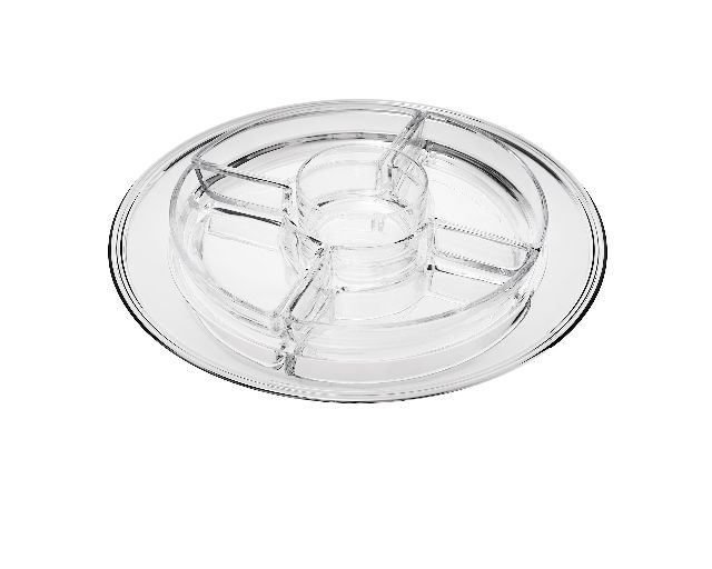 Antipastiera silver plated 5 sectors in english style