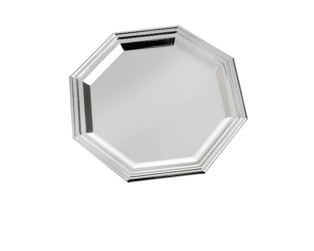 Sottobottiglia silver plated in stile ottagonale