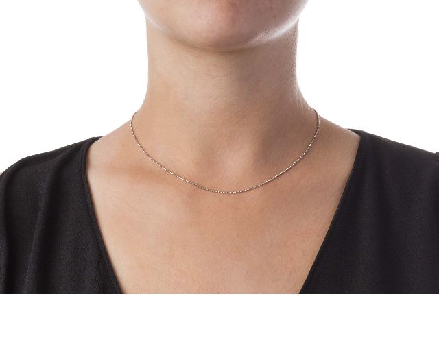 Catenina argento a palline diamantate