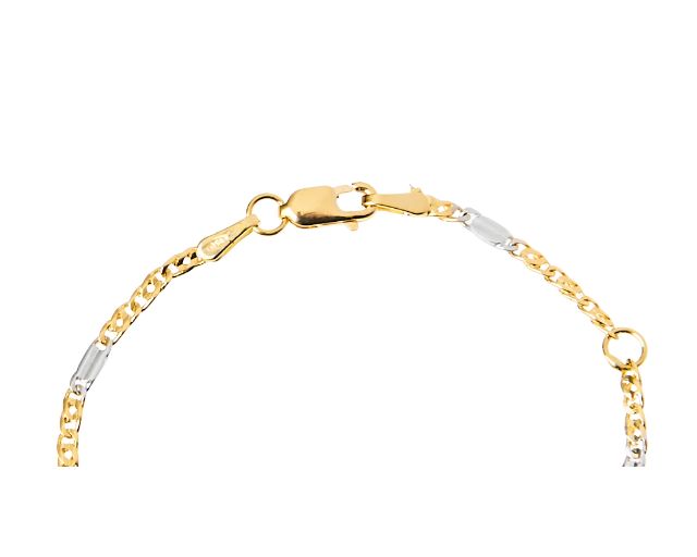 Bracciale Bimbo Oro 750 Giallo E Bianco Con Piastrina Selezione Zanolli