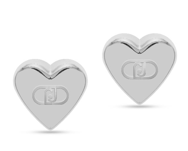 Orecchini acciaio cuore con logo