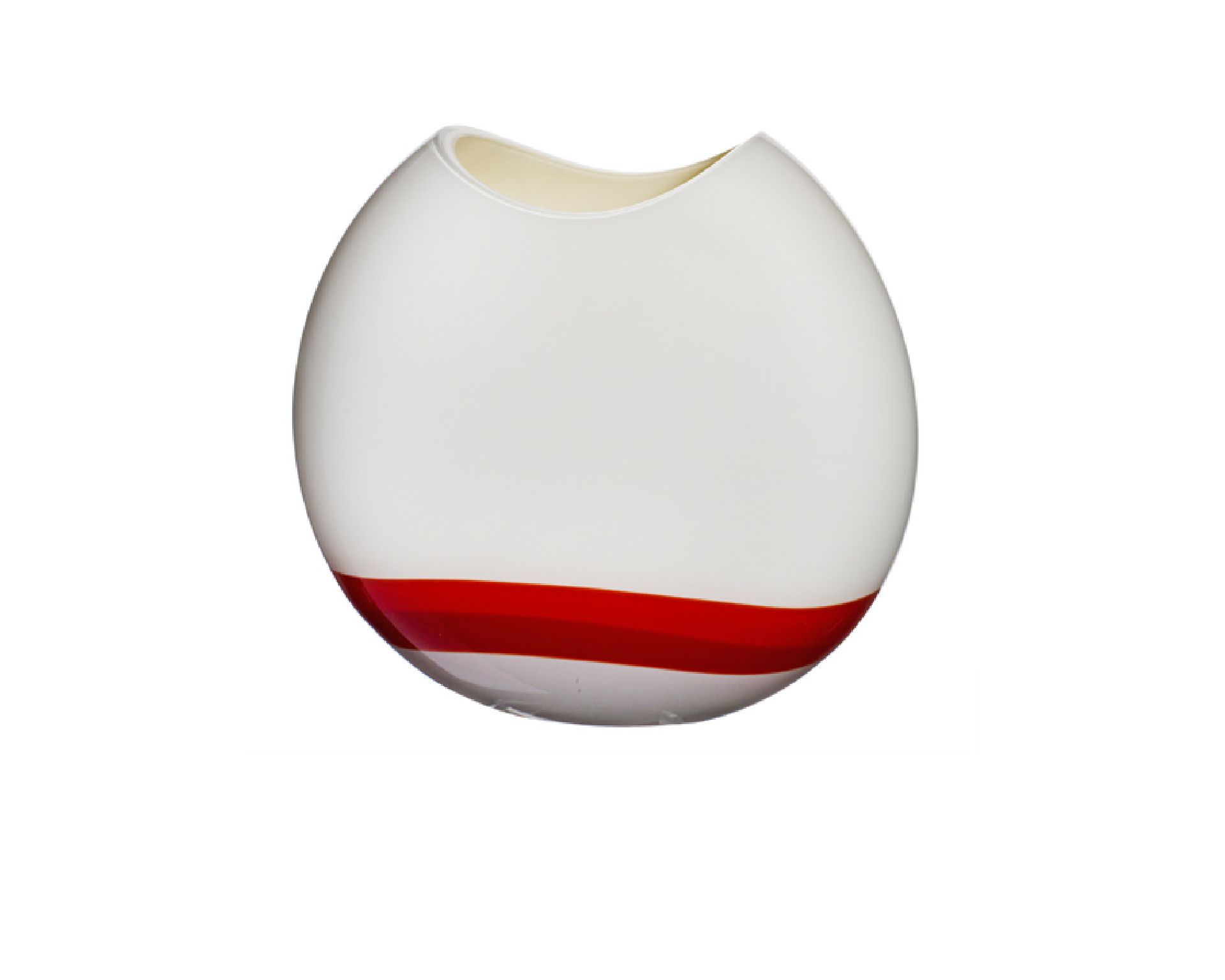 Vase Eclissi Murano Glass Ivory Grey Red Carlo Moretti 39938 6771750rd