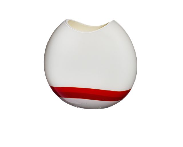 Vase eclissi murano glass ivory grey red