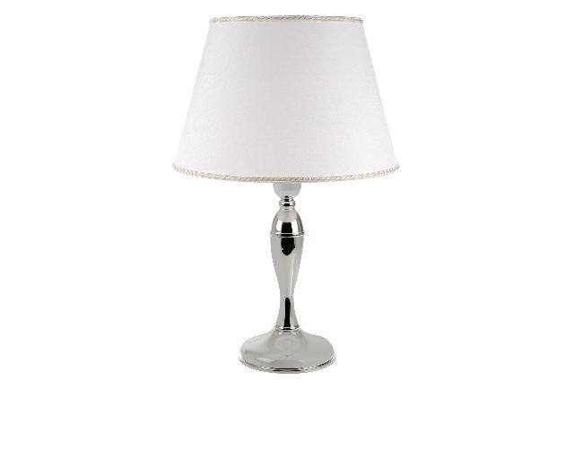 Lamp Silver With White Lampshade Selezione Zanolli