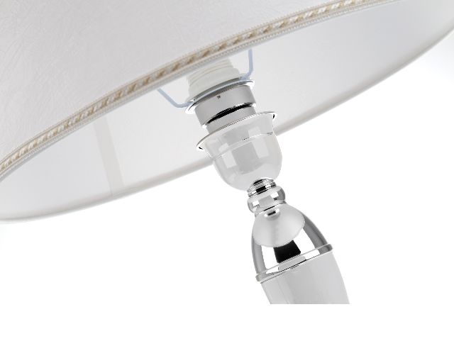 Lamp Silver With White Lampshade Selezione Zanolli