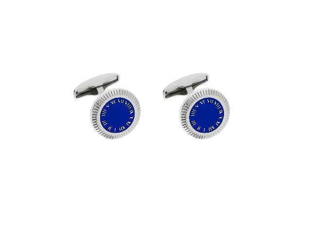 Cufflinks silver with blue bezel