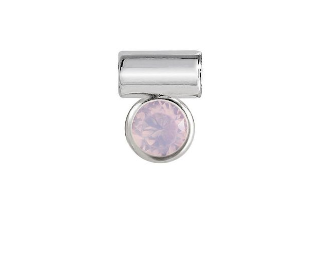 Ciondolo seimia argento con cubic zirconia rosa