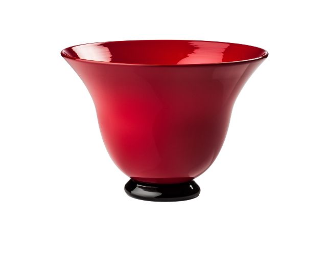 Vaso anni trenta vetro di murano colore rosso