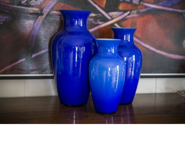 Vaso i cinesi vetro di murano laguna blu turchese