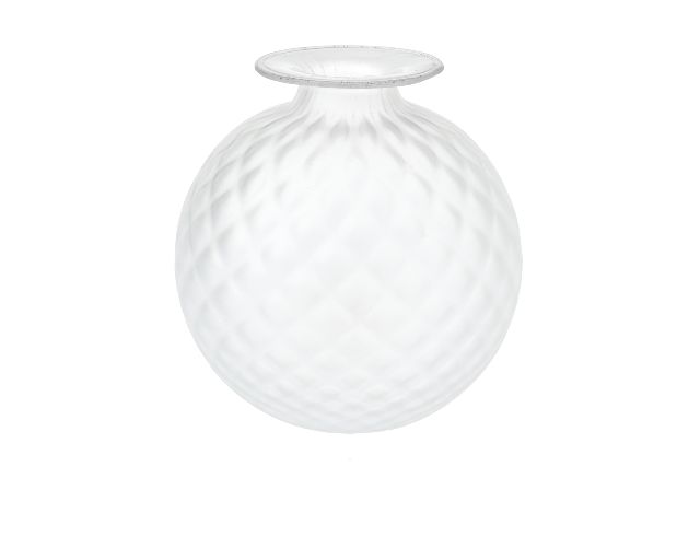 Vase monofiore balloton murano glass frozen with gold ring