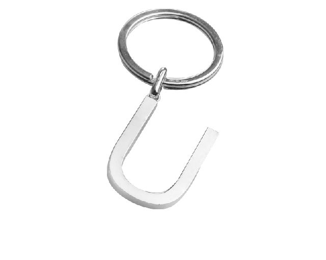 Keychain silver u letter