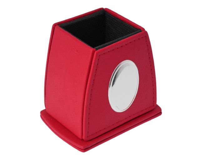Office Set Bilaminated Silver 5 Pieces Red Selezione Zanolli