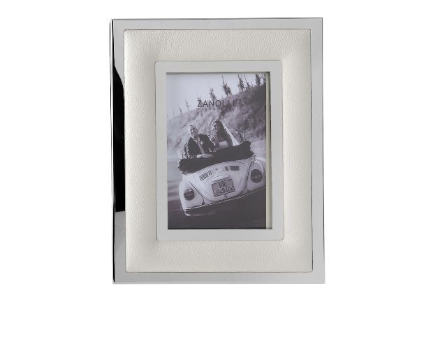Picture Frame Steel And White Leather Selezione Zanolli