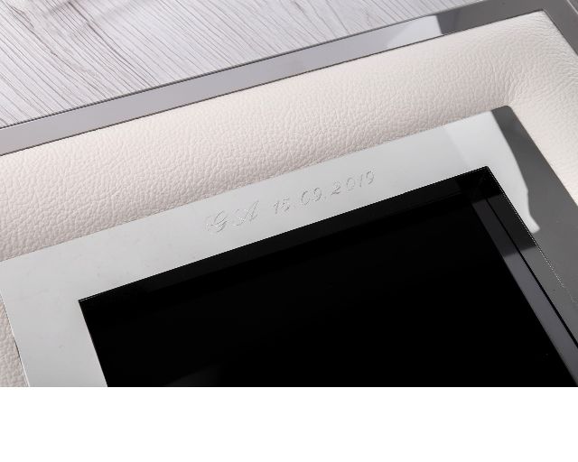 Picture Frame Steel And White Leather Selezione Zanolli