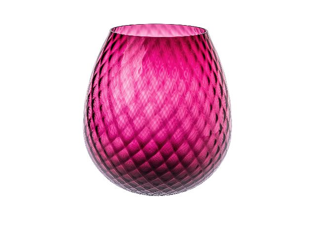 Vaso portacandela macramè xxl vetro di murano rubino