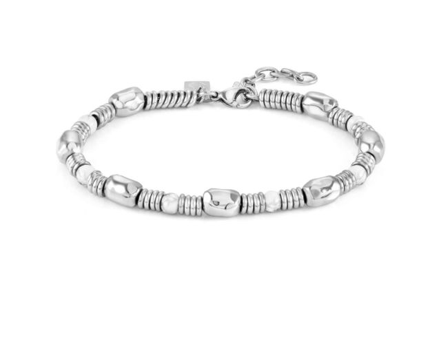 Bracelet instinct steel and howlite
