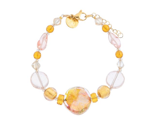 Bracciale sunshine vetro di murano topazio
