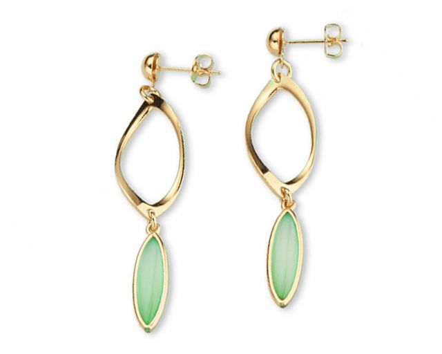 Earrings floralie brass