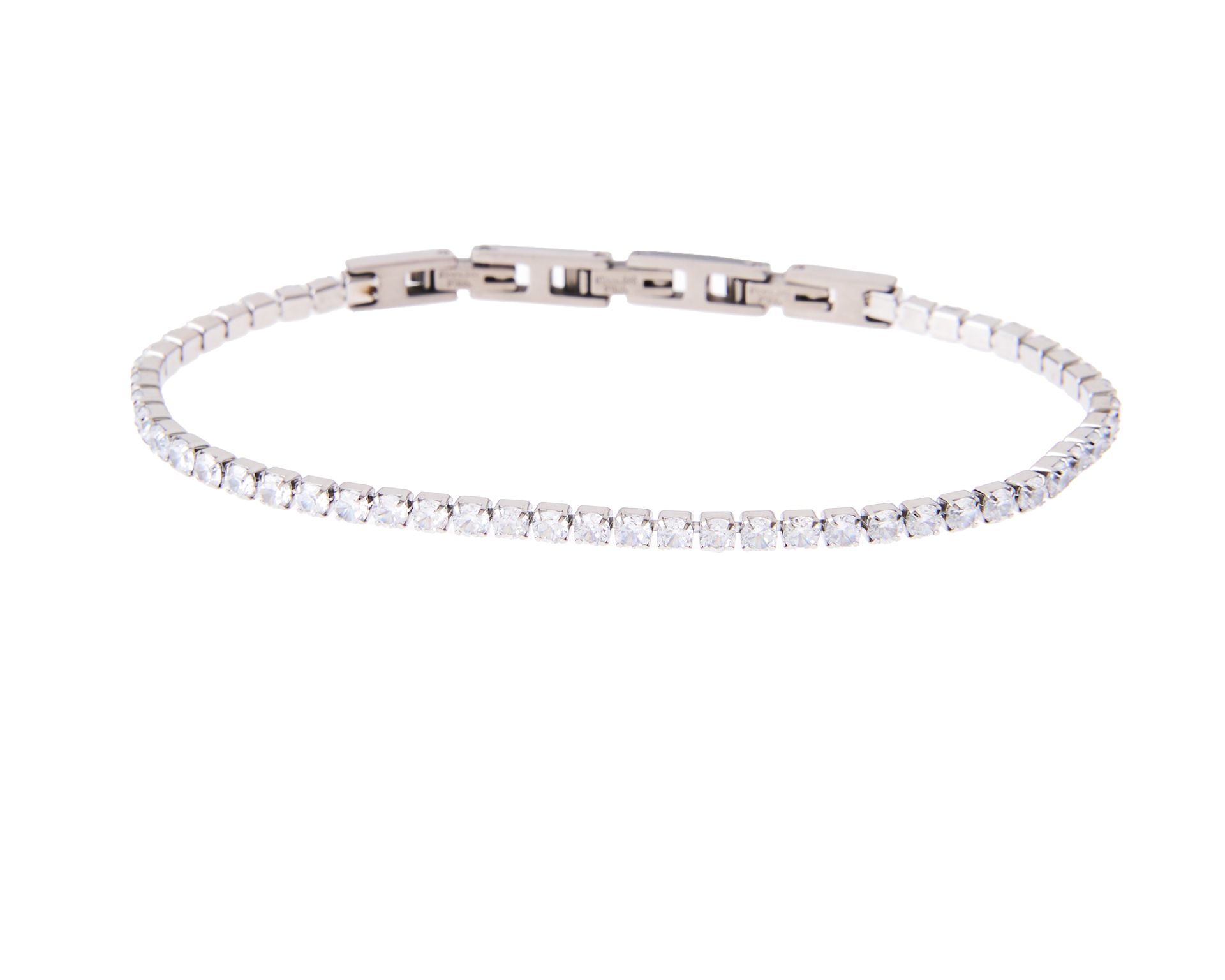 Bracciale Tennis Uomo Acciaio E Zirconi Bianchi Sovrani 170657 814j5410