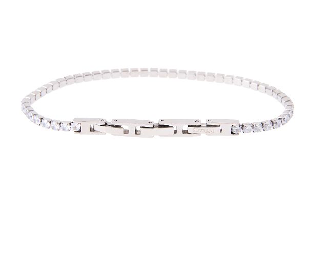 Bracciale Tennis Uomo Acciaio E Zirconi Bianchi Sovrani 170657 814j5410