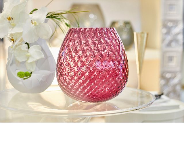 Vaso Portacandela Macrame Xl Vetro Di Murano Color Rubino Nasonmoretti 174261 843macramexlub