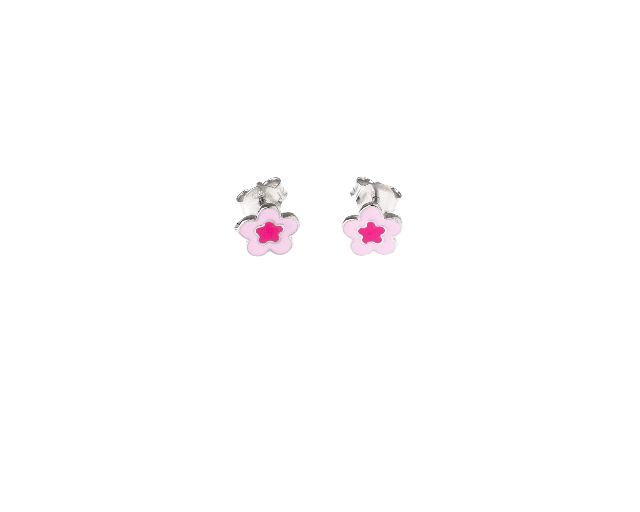 Orecchini bimba fiori argento