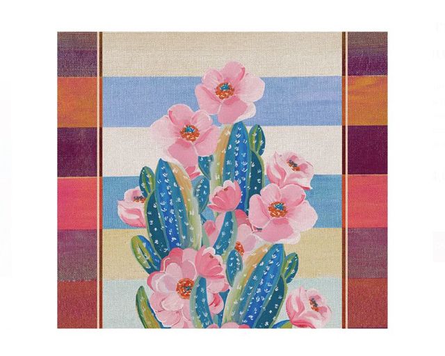 Rectangular rigid tablemat cactus opuntia