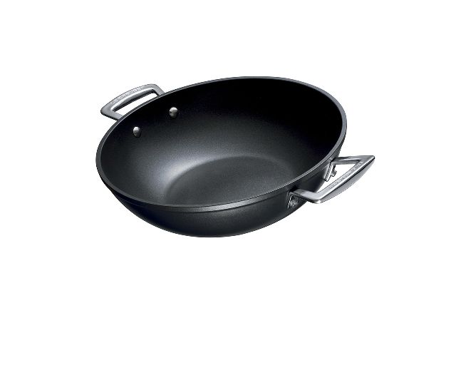 Wok in non-stick alluminium black