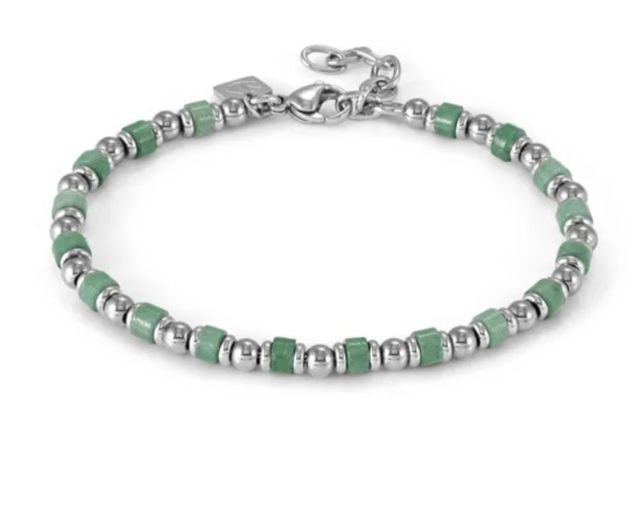 Bracelet instinctstyle sea steel green aventurine
