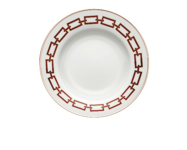 Soup plate catene scarlatto porcelain