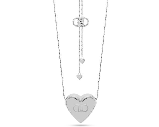 Collana acciaio cuore con logo
