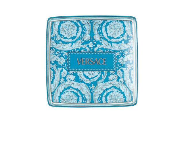 Coppetta quadra piana barocco teal porcellana