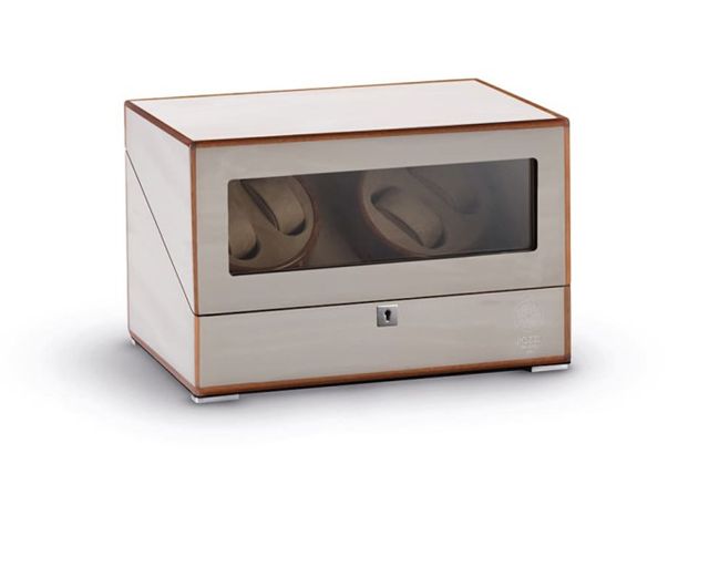 Macchina del tempo in legno bianco
