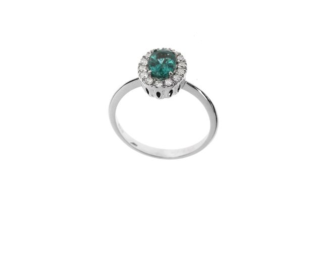 Ring gold 750‰ with emerald and diamond