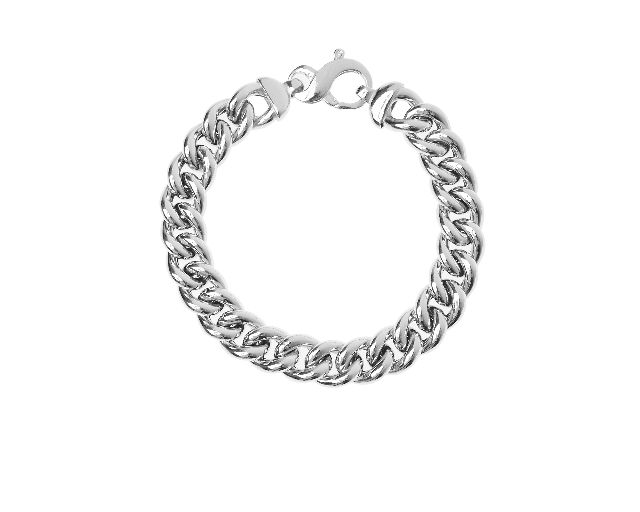 Bracciale argento a maglia grumette bombata