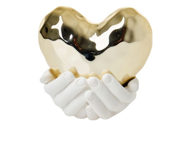 Hands with heart gold