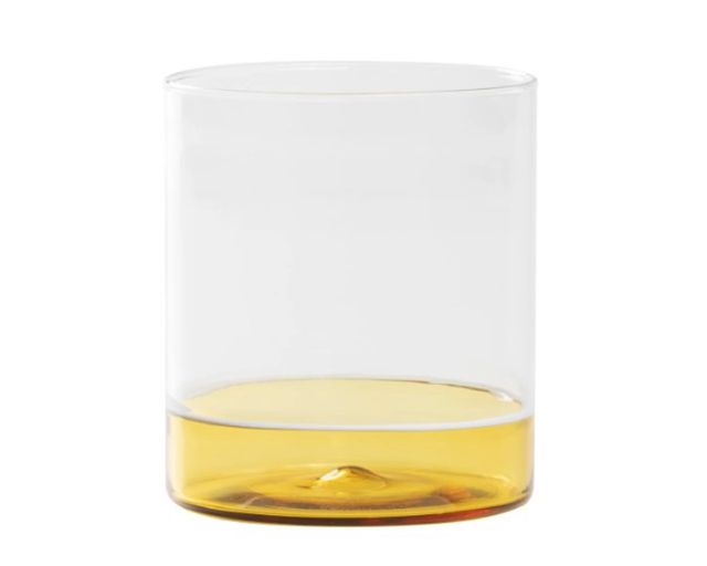 Bicchiere tumbler filo bianco giallo oro