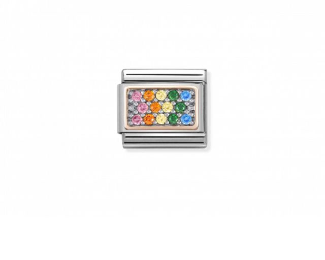 Rainbow composable steel rosègold and zircons