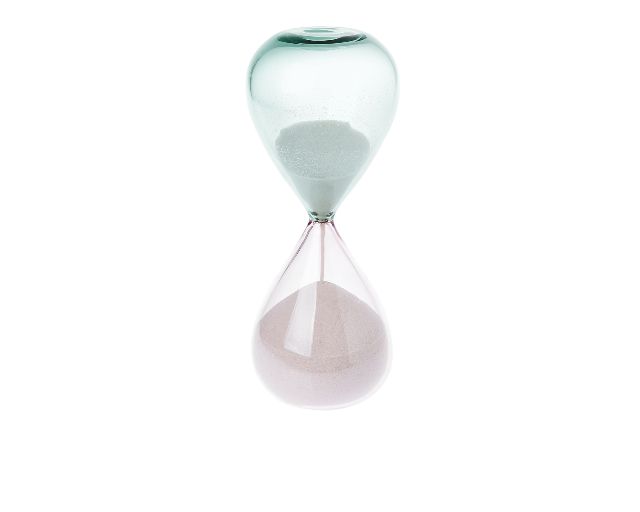 Clessidra murano glass rio green and pink