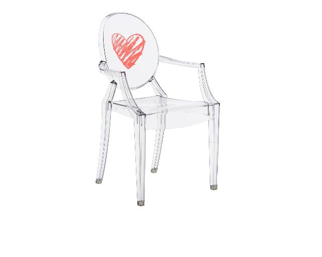 Sedia Lou Lou Ghost Trasparente Con Cuore Kartell
