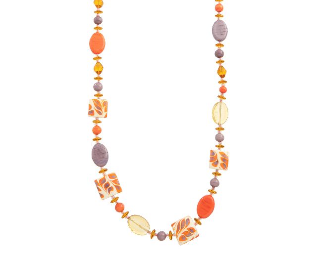 Collana lunga coral bay vetro di murano corallo