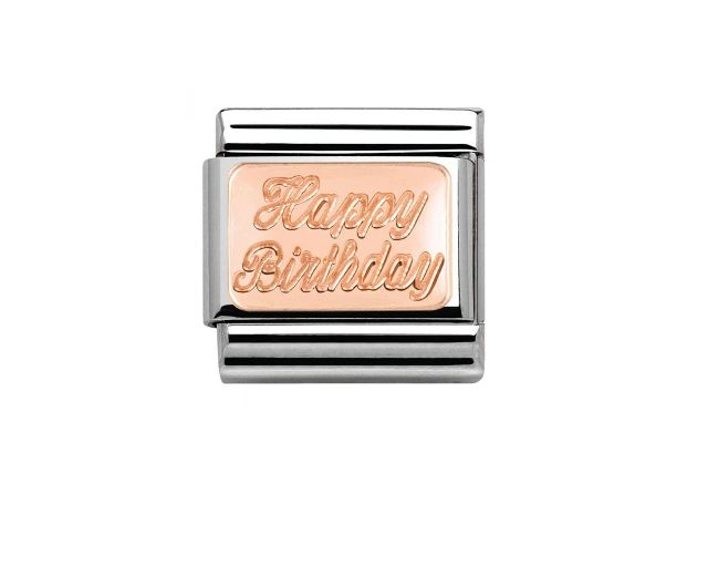 Happy birthday composable steel and rosè gold