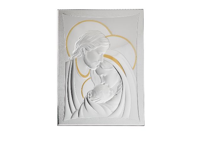 Holy family pvd silver with golden inlays