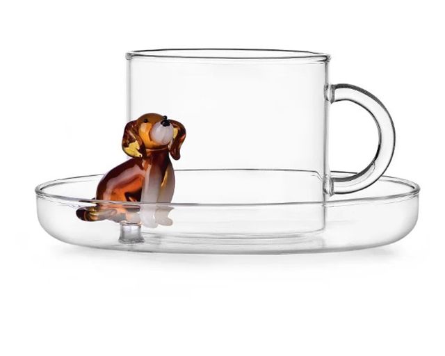Tea cup with saucer dogs golden retriever