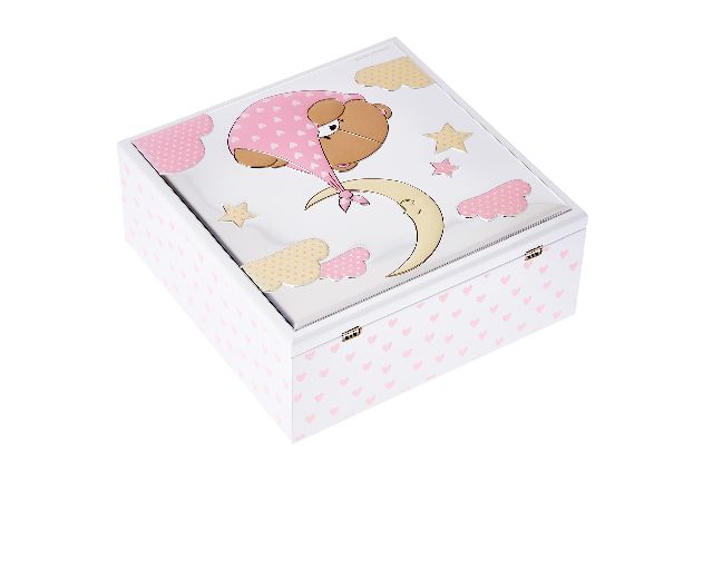 Teddy Bear Box Forever Friends Pvd Silver Pink Selezione Zanolli 170993 875ff0360r