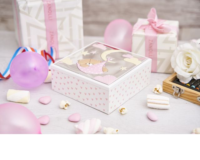 Teddy Bear Box Forever Friends Pvd Silver Pink Selezione Zanolli 170993 875ff0360r