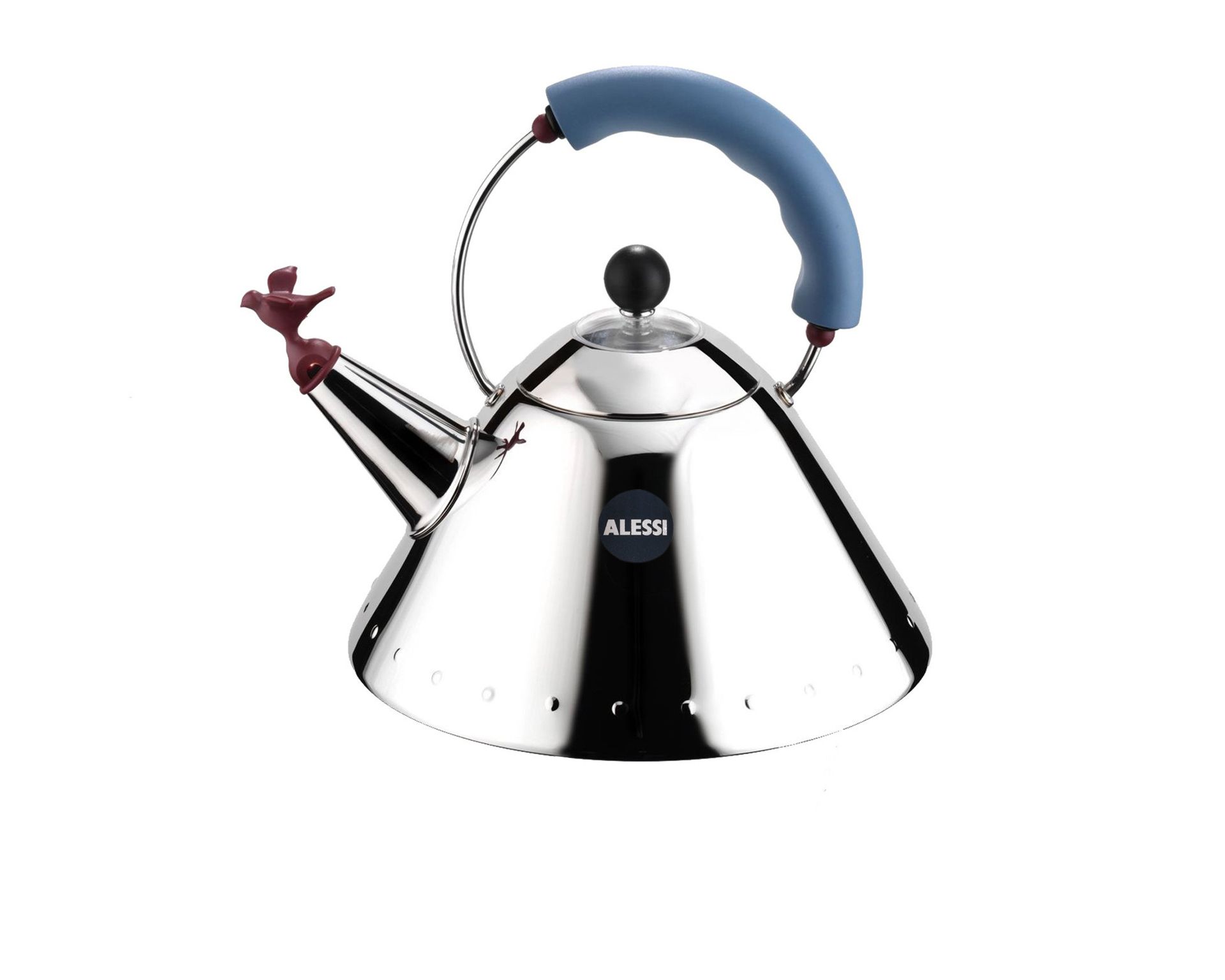 Bollitore 9093 Acciaio Con Manico Azzurro Alessi