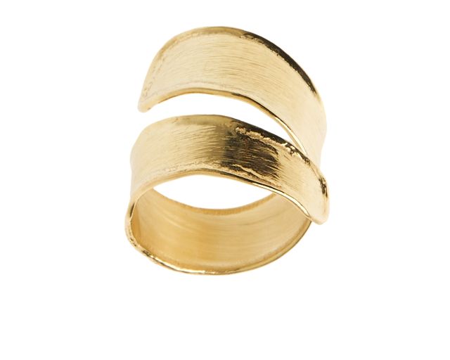 Anello argento dorato satinato