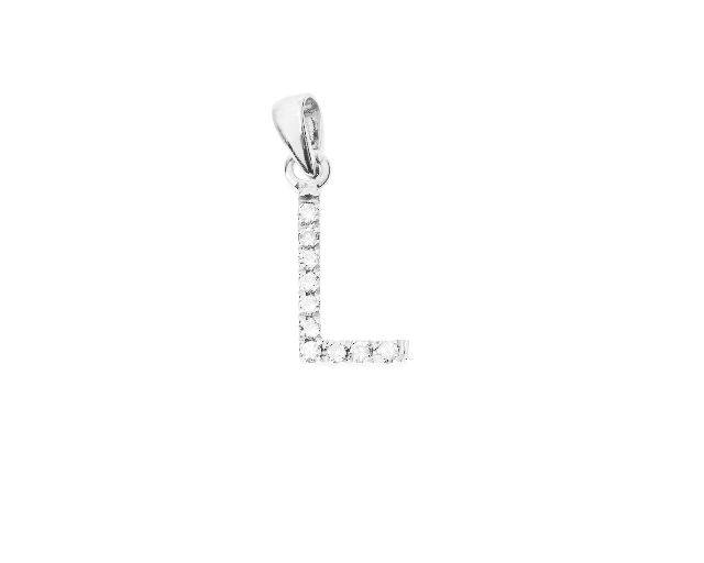 Pendant letter l gold 750‰ with diamonds